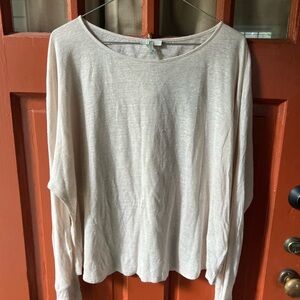 Joie Cream Long Sleeve Linen Women's Top Sparkle